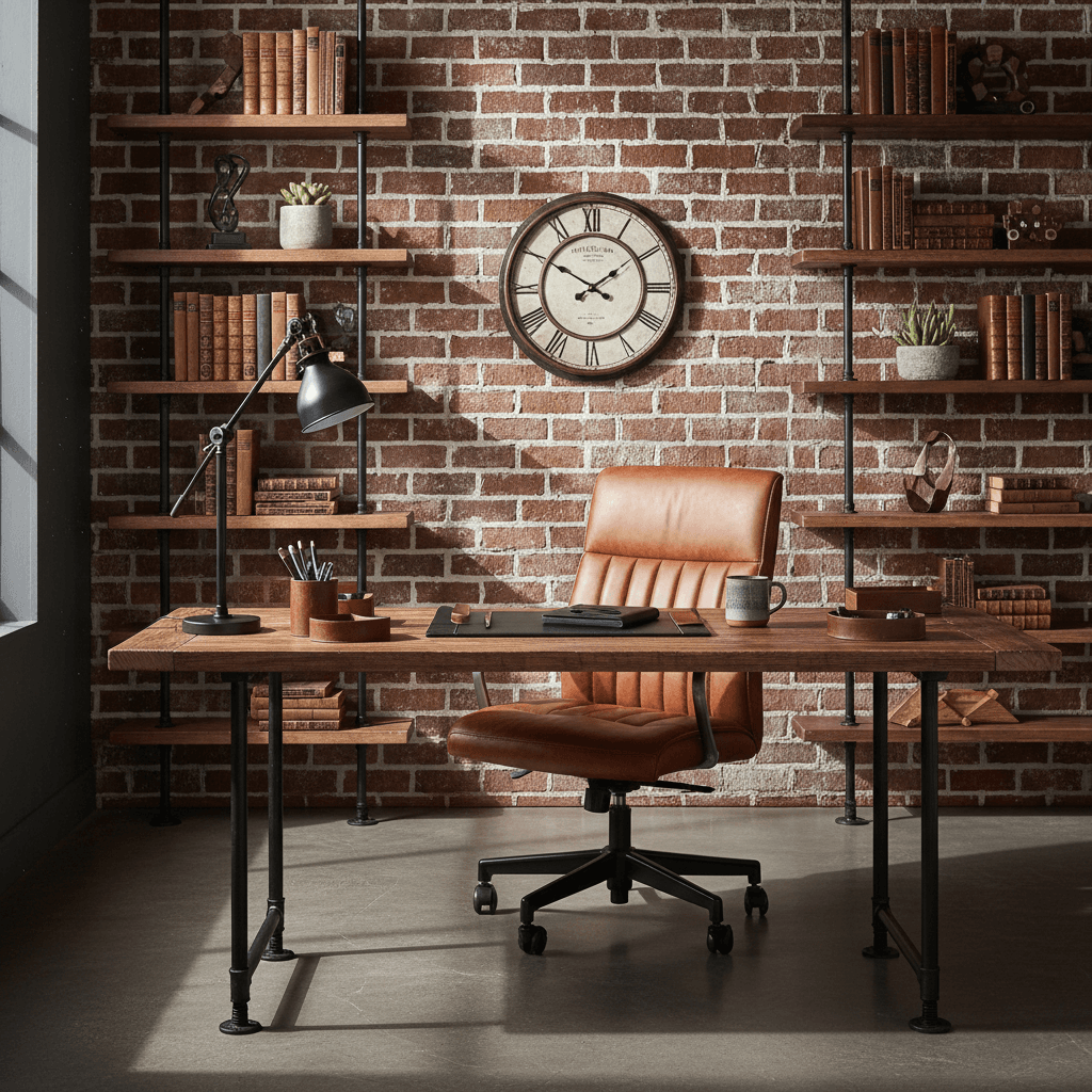 Stilvoll integrierter Homeoffice Arbeitsplatz