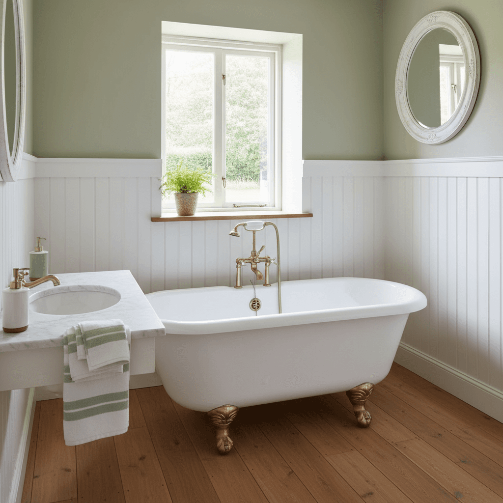 Helles Landhaus-Badezimmer