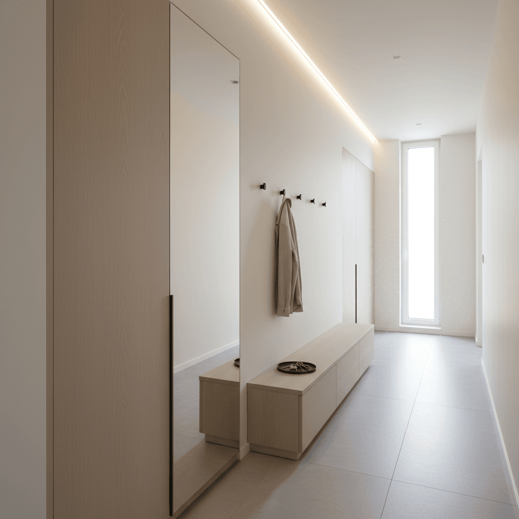Flur mit modernisierten Fußleisten