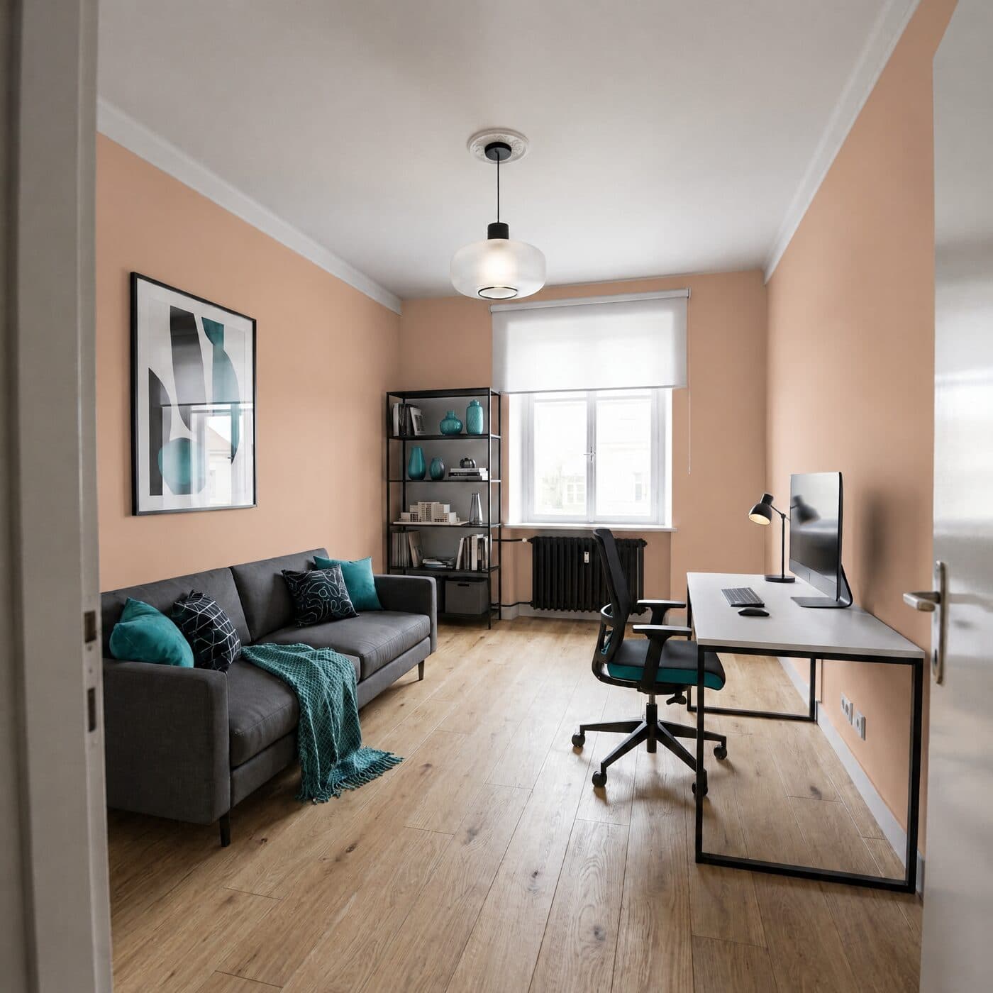 Arbeitszimmer in Terrakotta, Abstufung hell (#DDB29B)